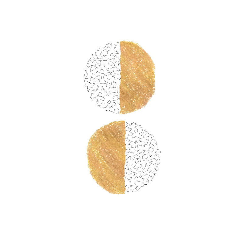 Mustard Half Circles 1 Piece Painting on Canvas, 30.48cm H x 20.32cm W x 1.91cm D, Wrapped Canvas