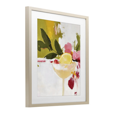 Rouge et rose avec des citrons, reproduction sous verre, conception de Riley B