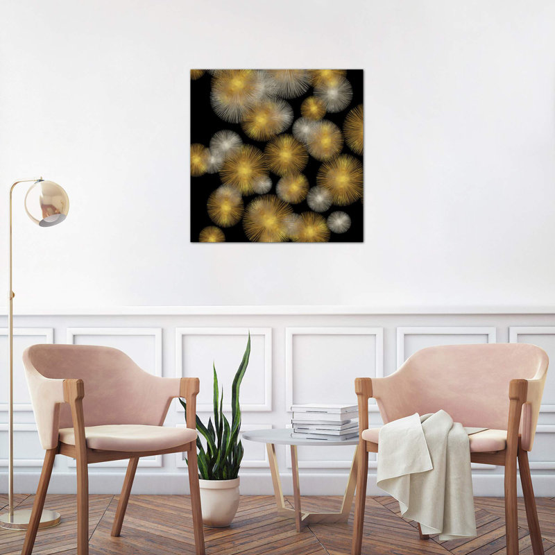 Flourish in Gold and Silver 1 Piece Wrapped Canvas Wall Art, 66.04 cm H x 66.04 cm W x 1.91 cm D