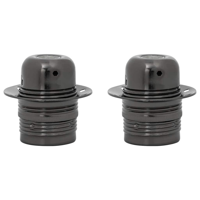 Symple Stuff Lamp Holders 2 Pcs Glossy Black E27, Glossy Black