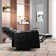 Rugiatu 33.1" Wide Modern Electric Power Breathable Leather Reclining Home Theater Seating with Arm Table and Cup Holders (Set Of 3)
