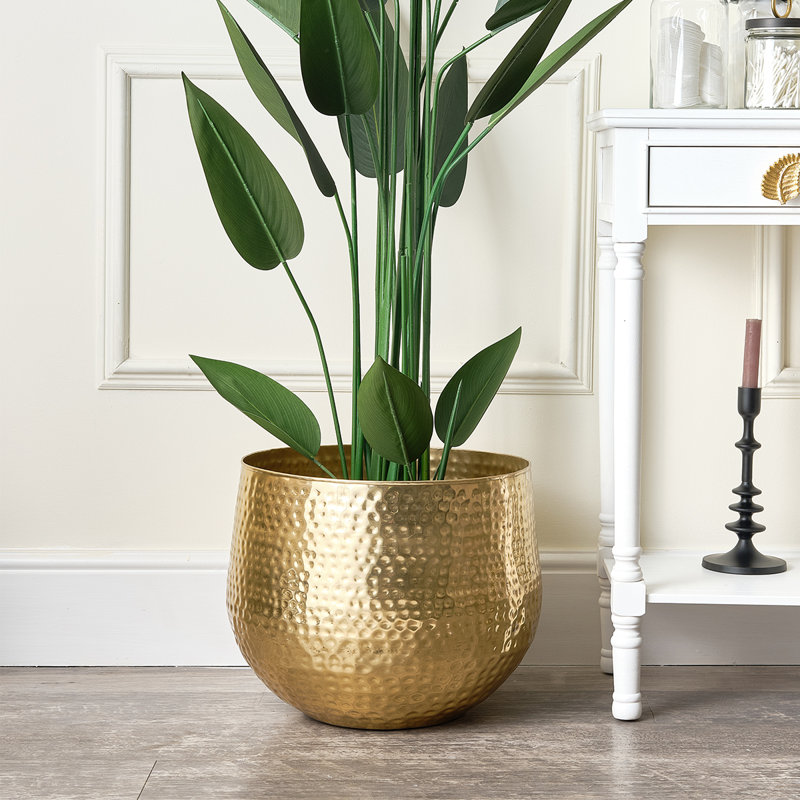 Sarana Planter, Gold, 38cm H x 40cm W x 40cm D