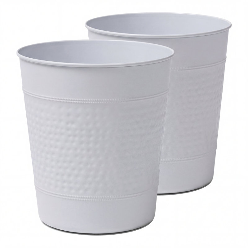 Poubelle 2 gallons Riley Modern Classic, Blanc mat