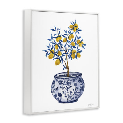 Lemon Tree in Chinoiserie Framed Giclee Art by Yvette St. Amant