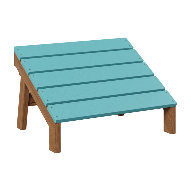 Repose-pieds berlinois berlinois Berlin, Aruba Blue Top/Antique Mahogany Base