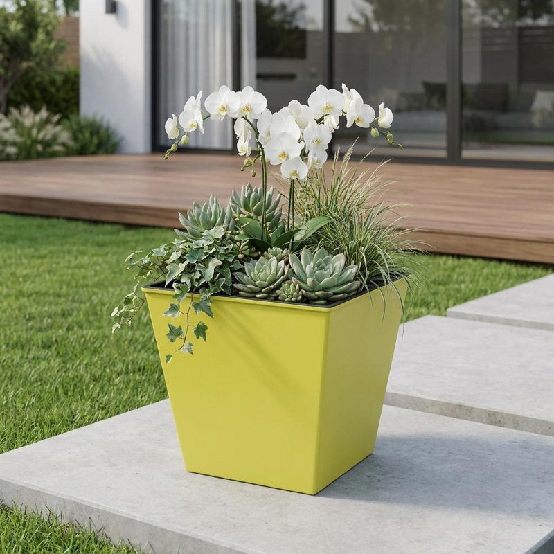 Pot à fleurs carré en plastique recyclé 5 po