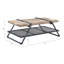 Table basse rustique avec couleurs chêne et gris sable - Structure, bois composite pour le décor de la maison, plateau en métal