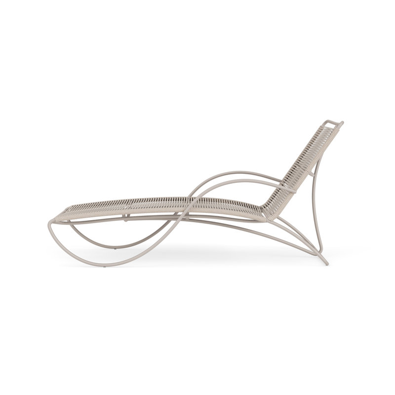 Walter Lamb Outdoor Chaise Lounge, Pebble/Dove Smooth