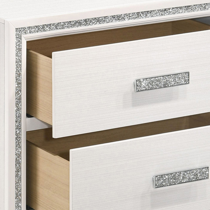 Table de chevet 2 blanc moderne avec rangement spacieux pour la chambre à coucher - Mécanisme d'arrêt inclus