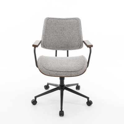 Chaise de bureau en bois cintré avec assise rembourrée