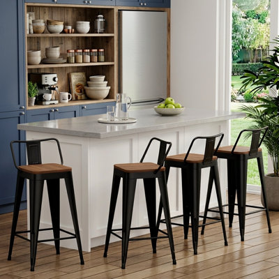 Saleh Counter Stool with Steel Frame