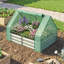 Patio Raised Planter with Greenhouse Cover, 4 x 3 ft, Galvanized Steel, Silver Finish, 50 L