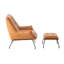 Fauteuil d'appoint Jabel, cuir fleur de grès-2135433406