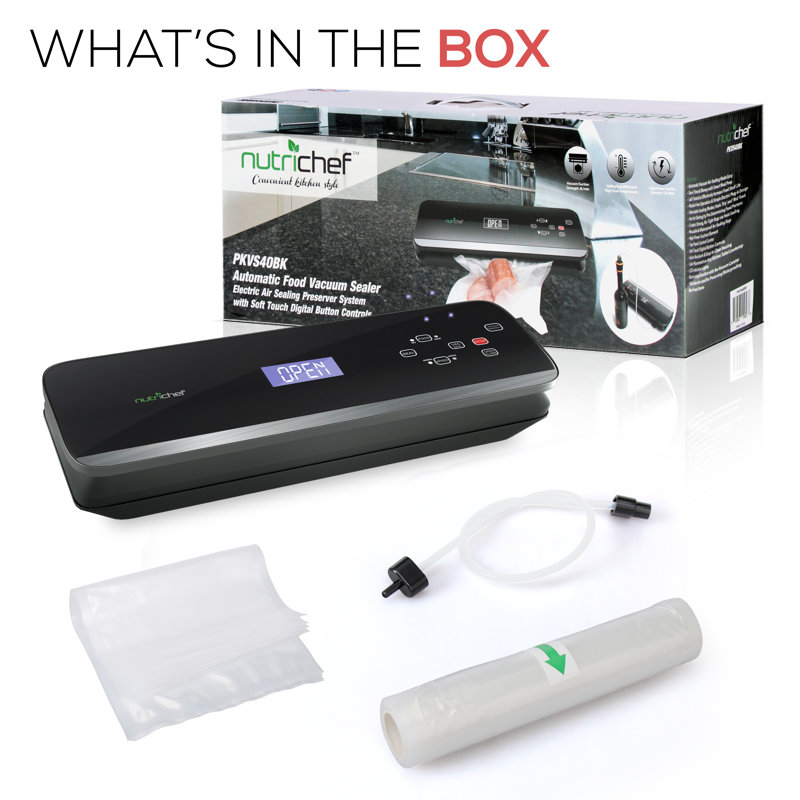 NutriChef Automatic Vacuum Food Sealer Machine External Vacuum Sealer