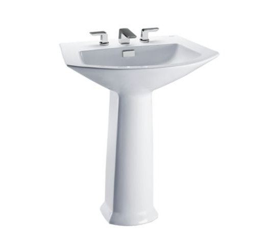 Lavabo de salle de bain TOTO® Soirée® 29-1 / 2 "x 19-5 / 8" à piédestal rectangulaire pour robinets à un trou, blanc colonial