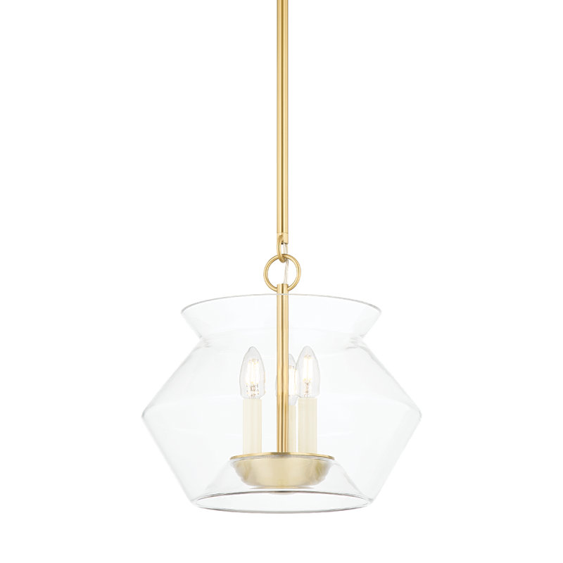 Lanterne 3 lumières Edmonton, Laiton vieilli, H 14 po x l 15 po x P 15 po