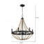 Luminaire suspendu en bois perlé noir Starry