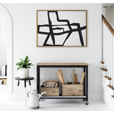 Bold Sophisticated Abstract Black Stroke by The Creative Bunch Studio Framed Canvas Wall Art Print