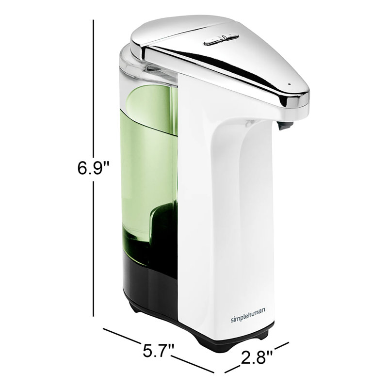 Simplehuman 8 oz. Touch-Free Sensor Liquid Soap Pump Dispenser with Soap Sample, White