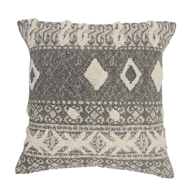 Stonewashed Abstract Gray Square Pillow Cover, Pillow Cover Only - No Insert