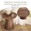 Tables de chevet modernes de 50 cm (19,7 po), table d'appoint ronde de style milieu du siècle avec grain de bois massif, marron-80795901