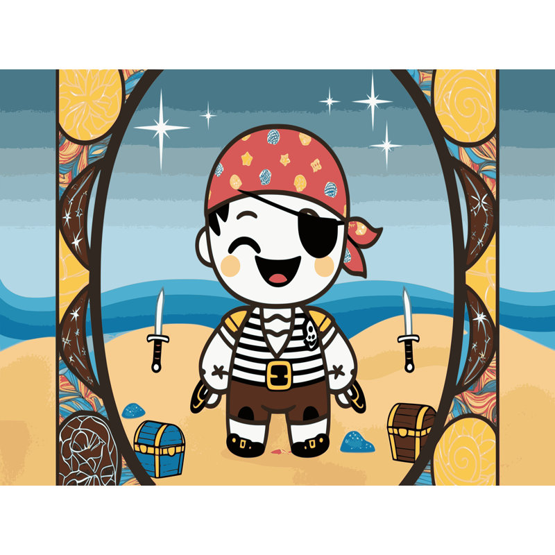 Tapis lavable Sunside Sails Pirates Ocean Kids_Pir031, Rectangulaire 7 pi x 10 pi