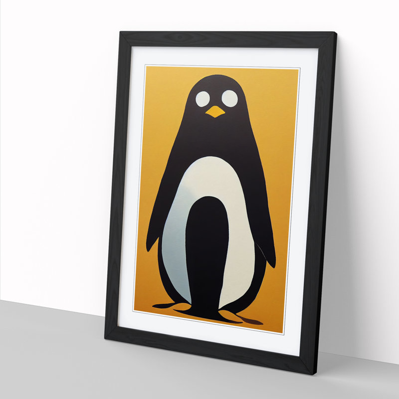 CAN-V0523-1799X Penguin Abstract - Wrapped Canvas Print, Black, 34cm H x 25cm W x 2cm D