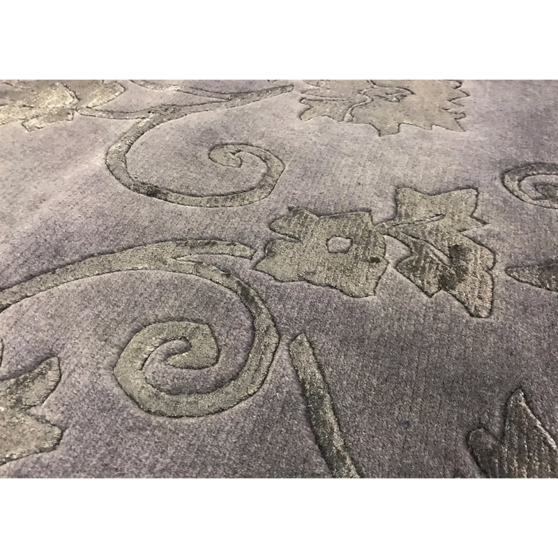 Tapis gris de haute qualité noué à la main
