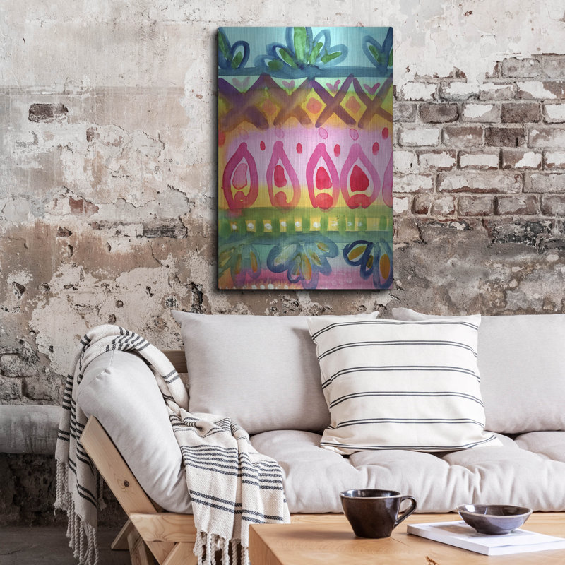 Ivy Bronx «Fiesta Iv» par Linda Woods, art mural en métal, H 36 po x l 24 po