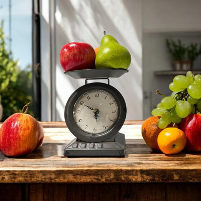 Vintage Dark Gray Old Town Scale Clock