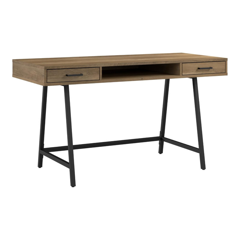 Bureau 54 po avec rangement | Grande table d'ordinateur en bois pour le bureau personnel