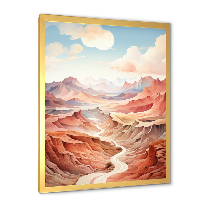 Desert Dreams Canyon Drift sur toile, Cadre doré simple, H 44 po x l 34 po x P 1,5 po