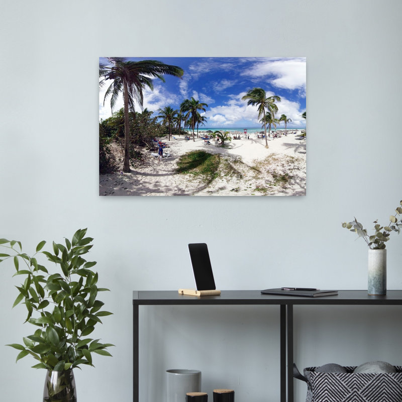 Palmiers, Varadero, Cuba, paysage abstrait, art mural, H 16 po x l 24 po