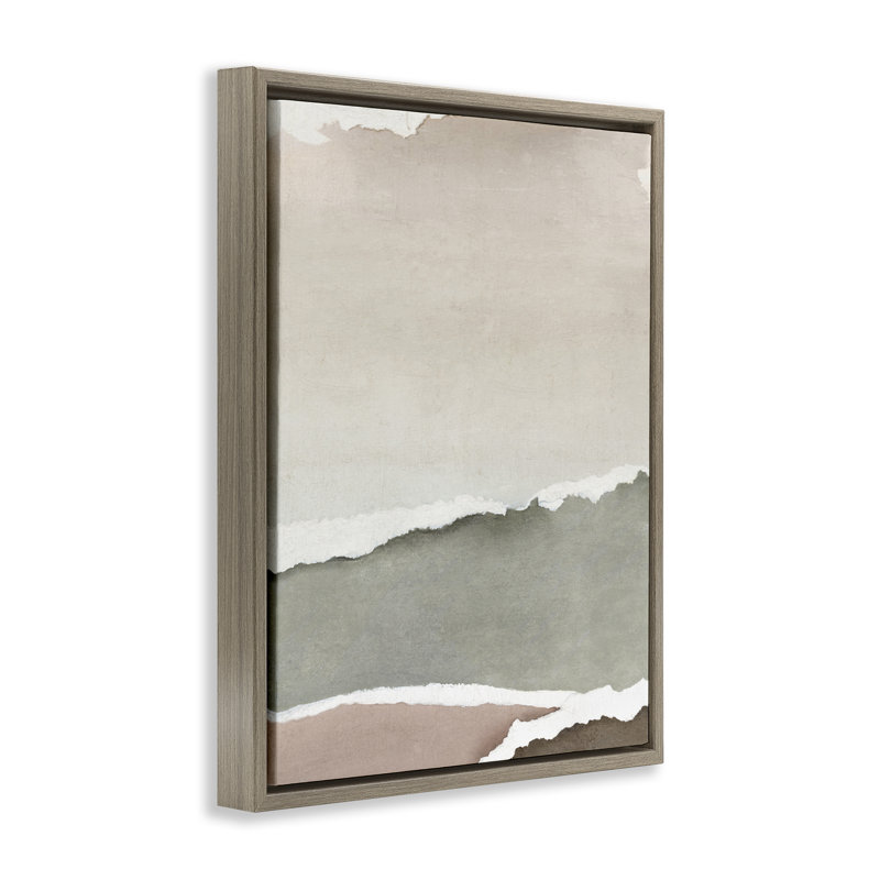 Cadre flottant Torn Whispers Abstraction, design par Emma Peal, Cadre flottant orme Montalcino, H 21 po x l 17 po