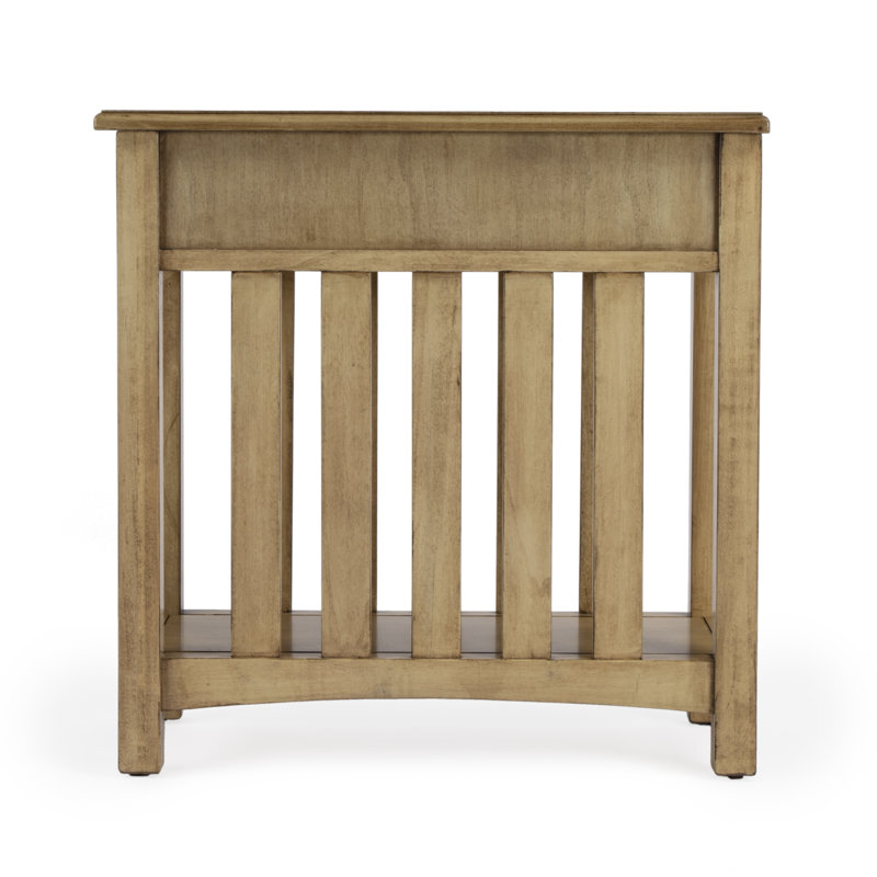 Antionett End Table with Storage, Antique Beige