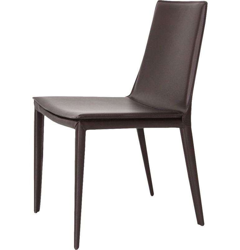 Tiffany Dining Chair, Brown Bonded Leather