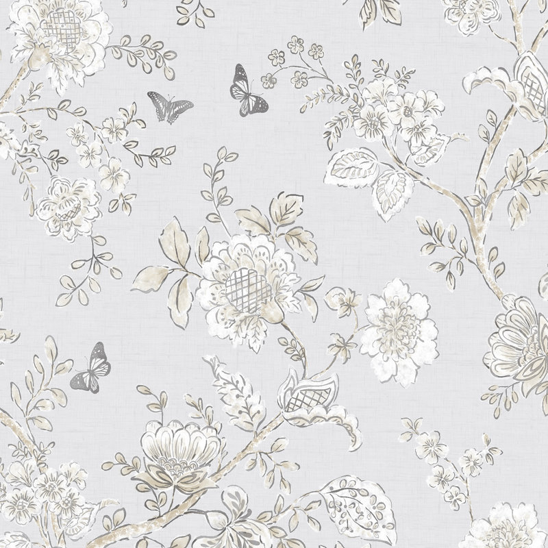 Ottoville Floral Roll, Light Gray