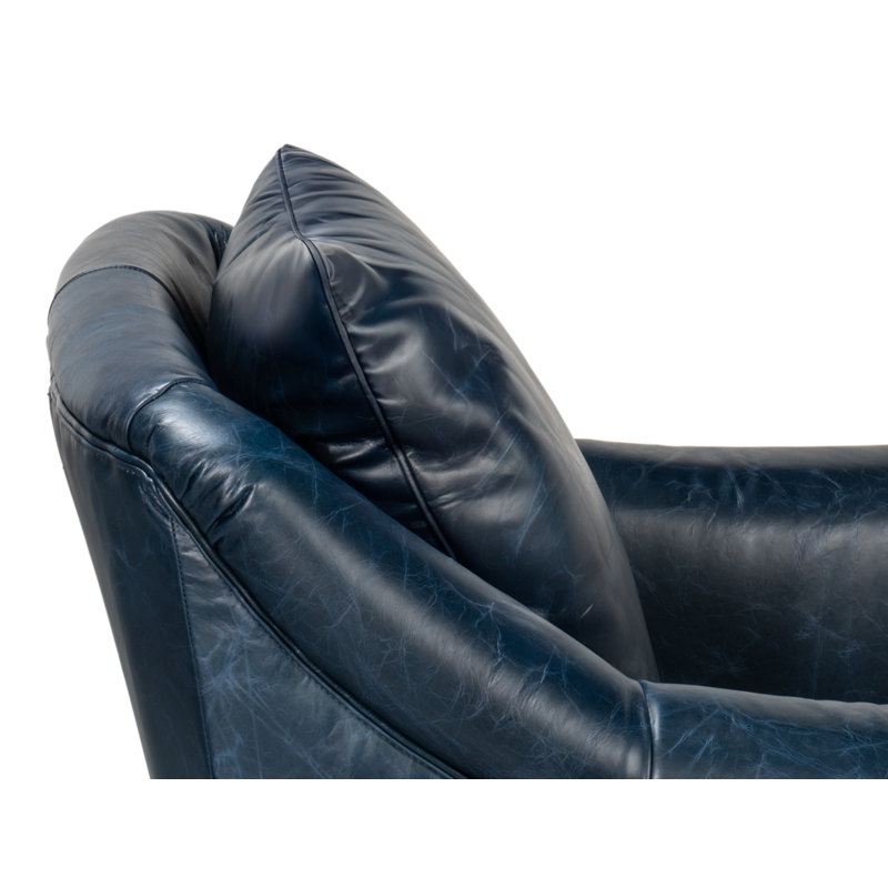 Vandike Club Chair, Chateau Blue Leather