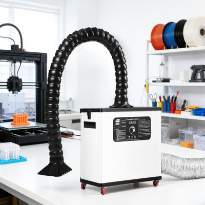 Laser Fume Extractor with Exhaust for Under 60W Laser Engraver Cutter | 210W Smoke Absorber with 10 Pre-Filters & H13 HEPA & Carbon 330m³/h Strong Suction for Solder Welding 3D Printing and DTF