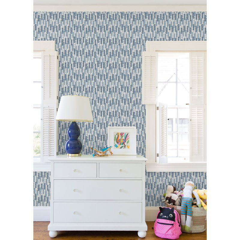 Hannah Geometric Wallpaper Roll, Blue