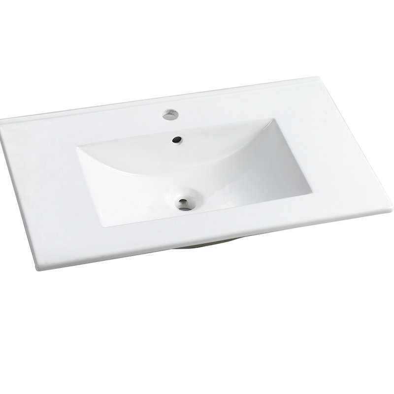 Lavabo de salle de bain en céramique de 30 po, blanc - 17,81 po x 6,81 po, 30,54 po, 29,56 lb, lavabo de fabrication attrayante et l 30,54 po, méthode d'installation sans effort,