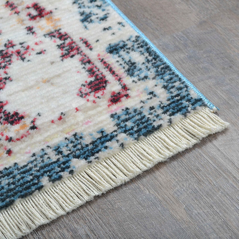 Machine Made Polyester Area Rugs - Rectangle, Red Color, Oriental Design, Low Pile Machine Made Area Rugs for Living Room, Bed Room