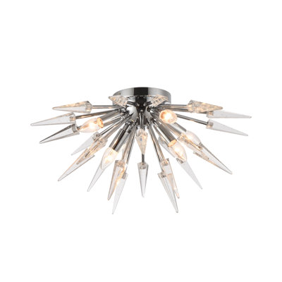 Transitional 4 Light Sputnik Crystal Flush Mount