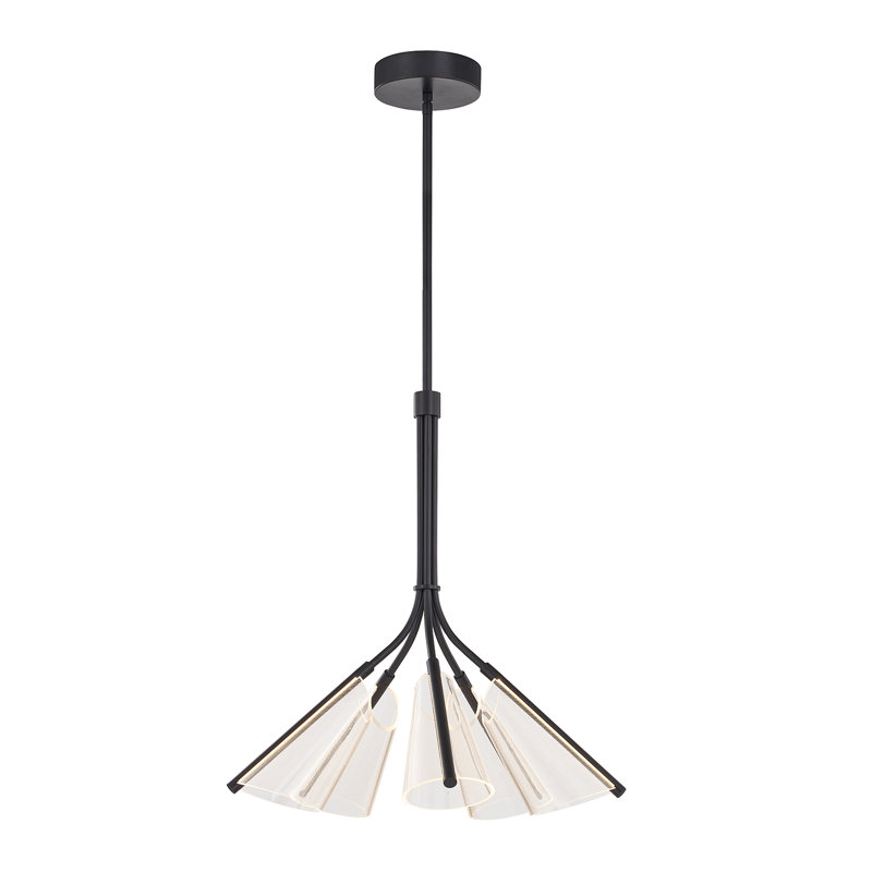 Mulberry 4 - Light LED Chandelier, Black/Light Guide