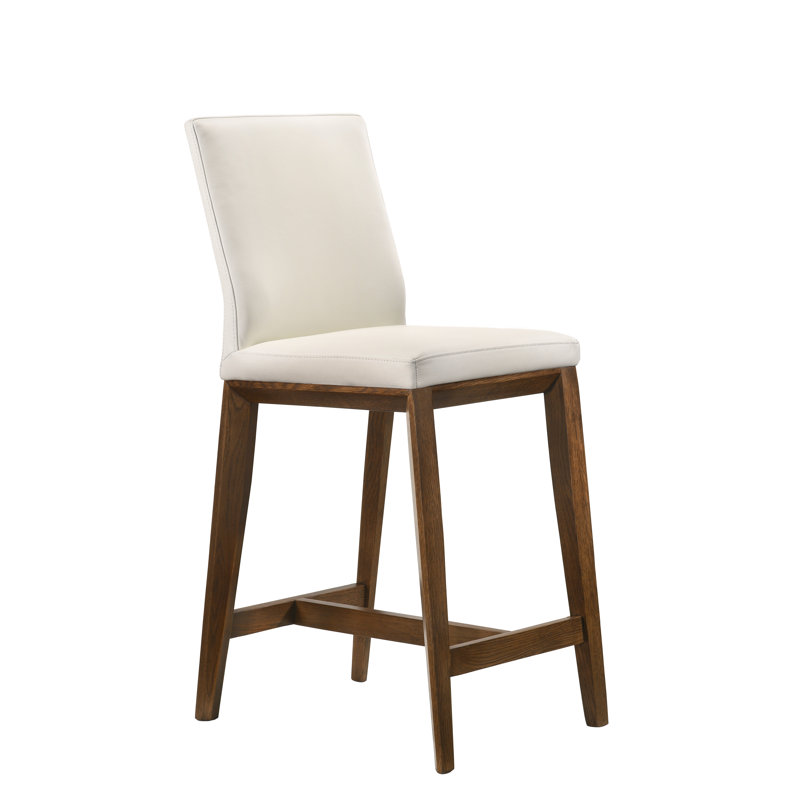 Tabouret de comptoir 26 po Jessia, Noyer, Blanc