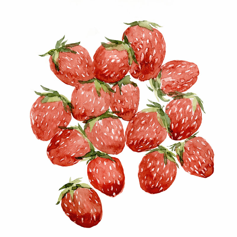Strawberry Picking II by Annie Warren - Wrapped Canvas Painting, 76cm H x 76cm W x 3.8cm D