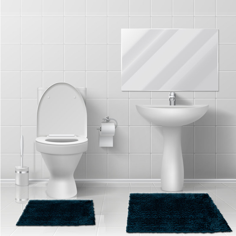 Microfiber Non-Slip Bath Rug, Black