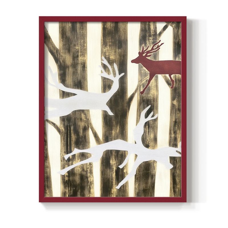 Christmas Holiday Art DCCXCVIII Framed Print - Solid Wood, H 11 po x l 9 po, Rouge