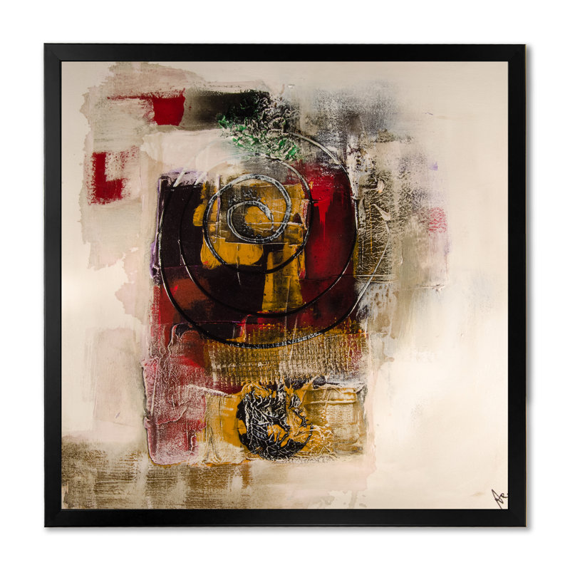 «Abstract Energetic Color Dance IV», reproduction de cadre photo sur toile, H 36 po x l 36 po x P 1,5 po, Cadre photo noir