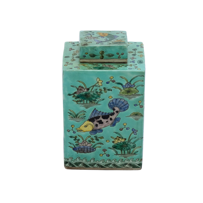 Pot en porcelaine vert 12 po